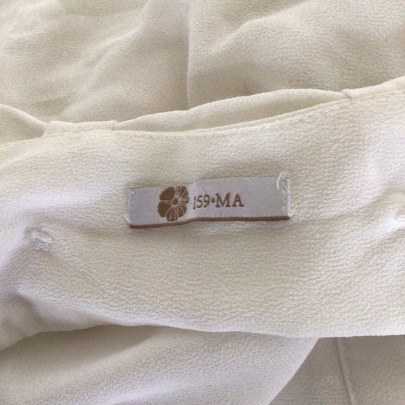 159 MA VINTAGE WHITE TIE NECK BLOUSE SMALL - Picture 8 of 10